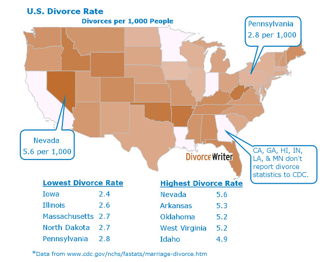 U.S. Divorce Rate Map