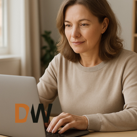 DivorceWriter Woman at Laptop