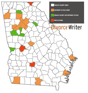 Georgia E-Filing Counties Map